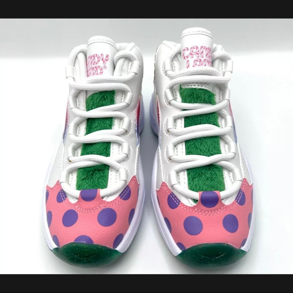 REEBOK HASBRO X QUESTION MID CANDY LAND LITTLE KIDS BASKETBALL SHOES SIZE 12 WHI - Picture 2 of 5